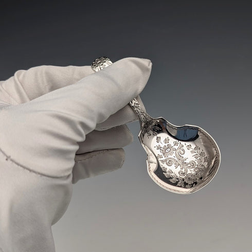 1893年 英國古董 純銀製 茶葉罐匙 11.4g George Maudsley Jackson